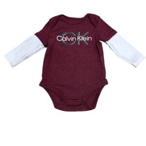 Burgandy Calvin Klein Onesis | Size 0-3m