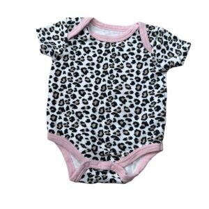 Duck.Duck Goose Cotton Leopard Print Onesis | Size 0-3M