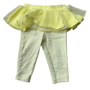 Carter's yellow striped footless leggings w/ Tutu | Size 3M