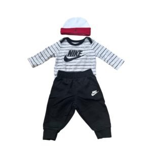 Nike 2 Piece Striped Logo Bodysuit & Pants Set | Size 3M