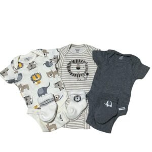 (3) New Gerber Organic Onesis with socks | Preemie