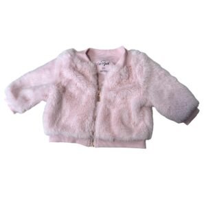 Baby Cat & Jack light pink faux fur coat | 0-3 M