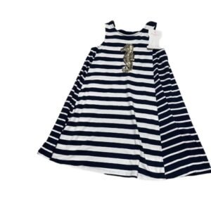 Tommy Bahama Kids Navy & White dress with Seahorse emblem | Size 8