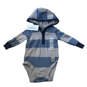 Carter's Baby Striped Hooded Onesie | Size 3M