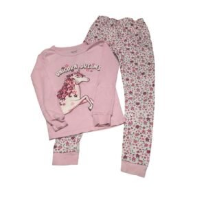 Member's Mark Snug-fitting Pink/Burgandy Unicorn Pajamas | Size 7