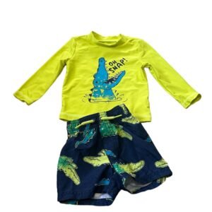 Child of Mine Dinosaur Rash Guard Top & Shorts Swim Set | Size 12M