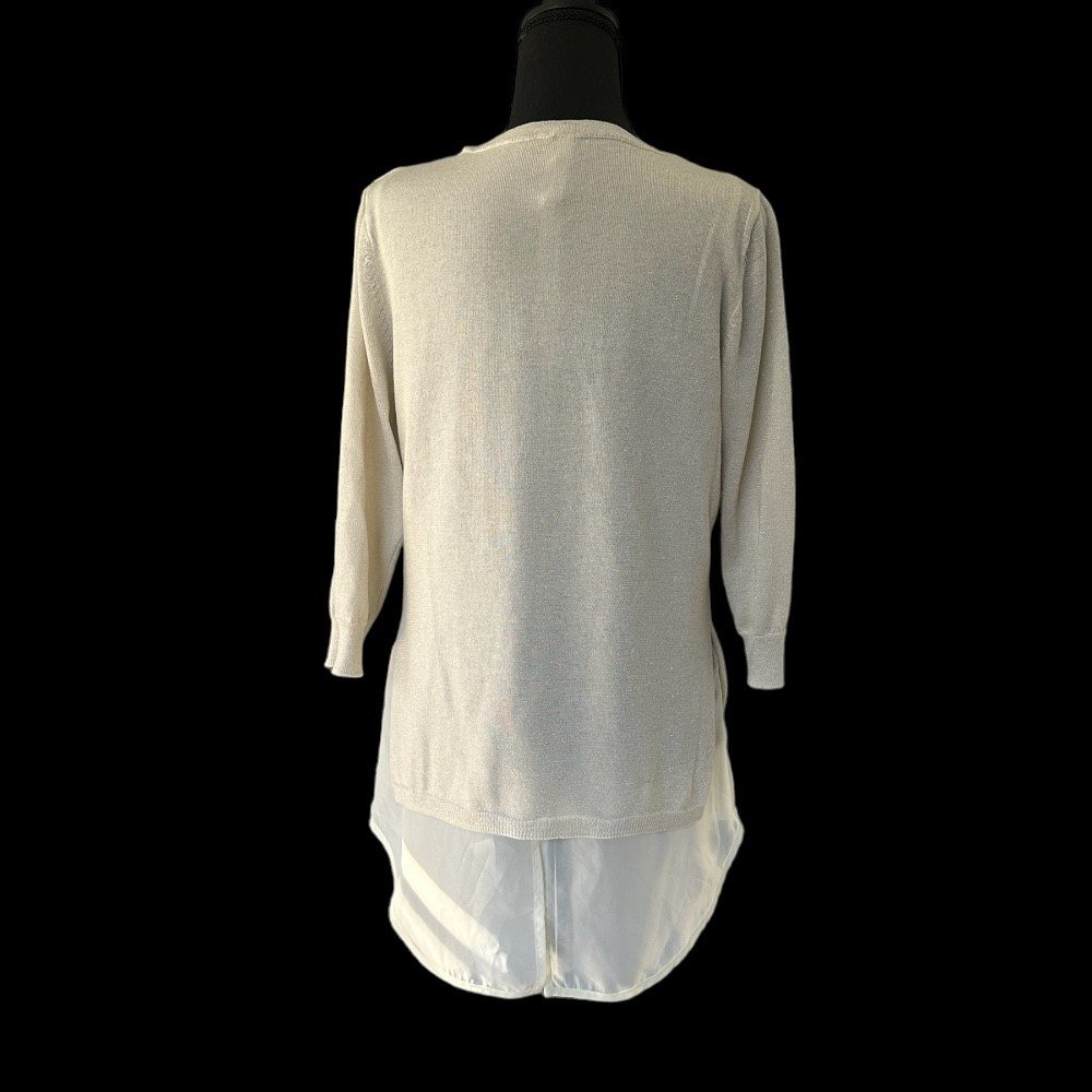 NY Collection Beige Iridescent Top | Size M - Image 3