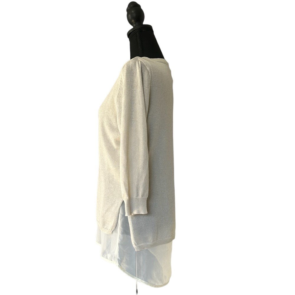 NY Collection Beige Iridescent Top | Size M - Image 2