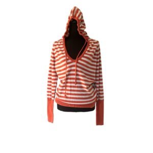 American Eagle Outfitters Orange & Tan pull-over hooded sweater | Size XL