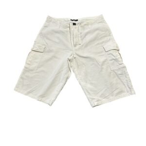 Sean John White Linen Blend Cargo Shorts with drawstring | Size 40