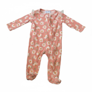 Nicole Miller New York Cute Ruffle Ribbed zipper footie | Size 6-9M
