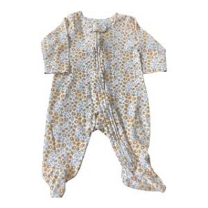 Carter's -Child of Mine Gold/Gray Printed Footed Sleeper | Size 0-3 Months
